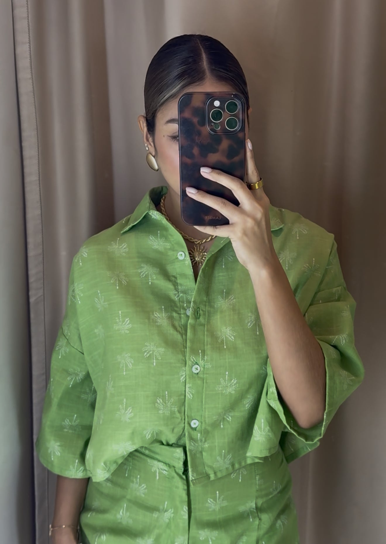 Camisa Palma Estampada