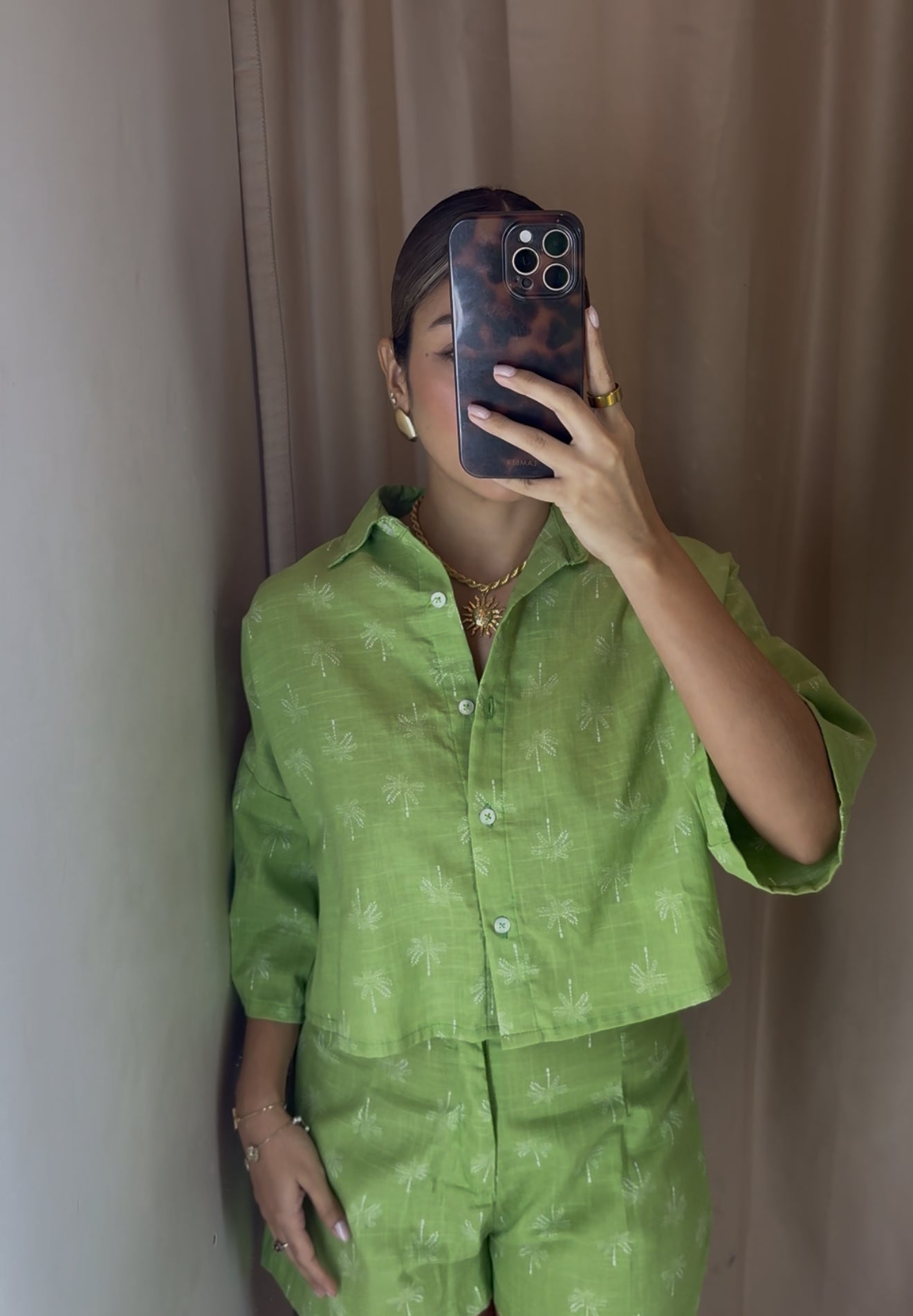 Camisa Palma Estampada