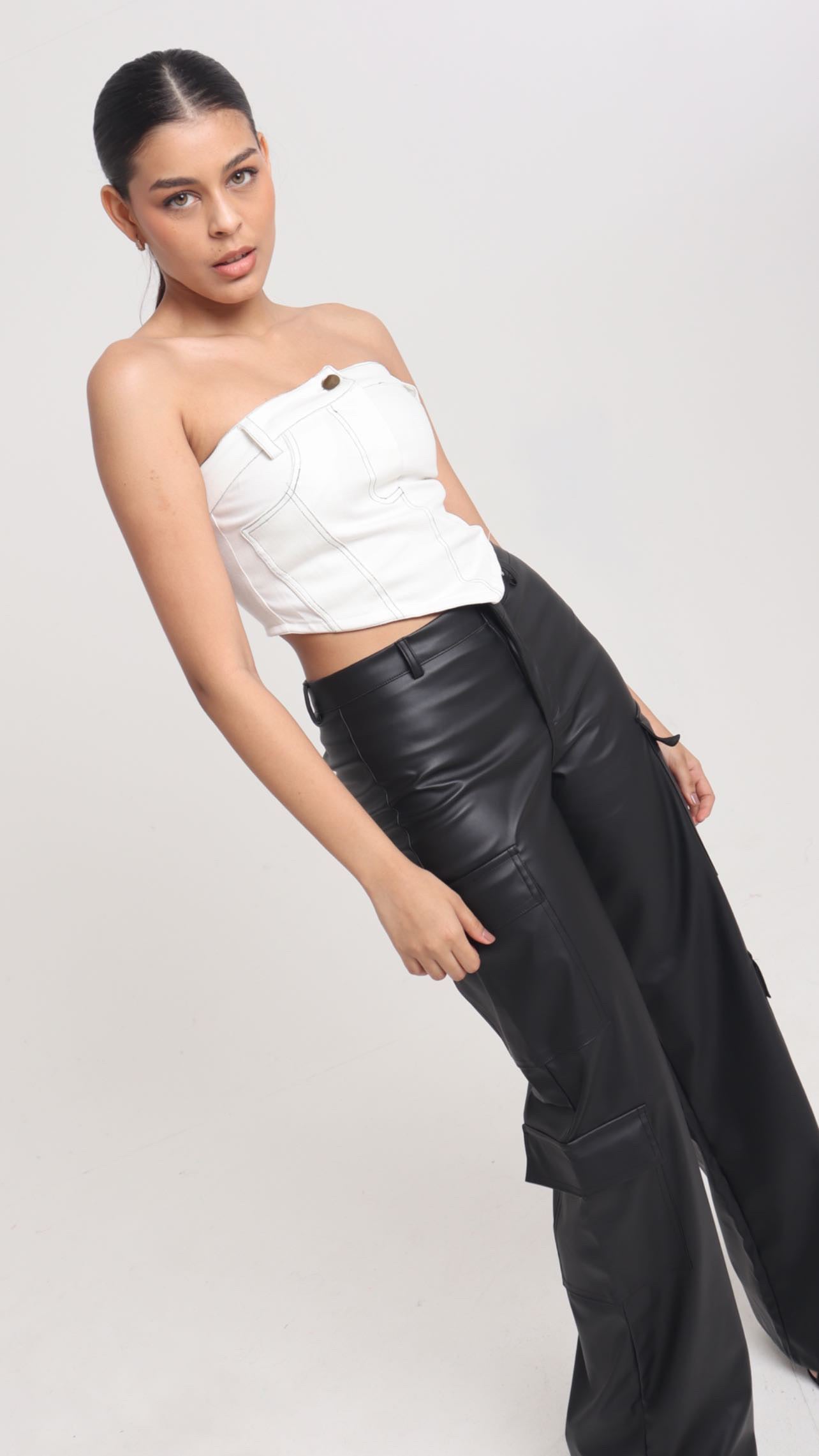 Pantalon Cargo Cuero