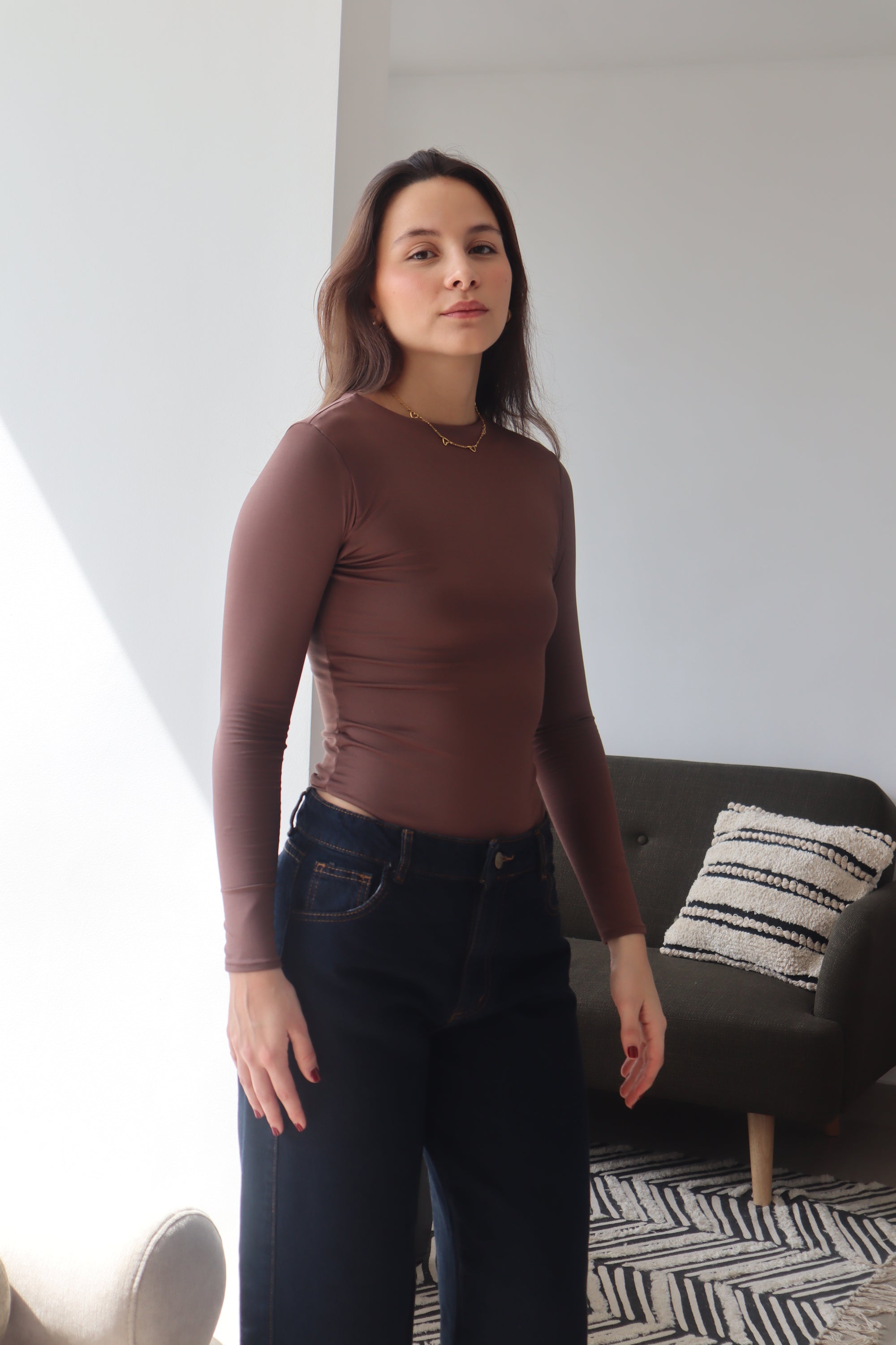 “Moon” Round neck long-sleeve Bodysuit